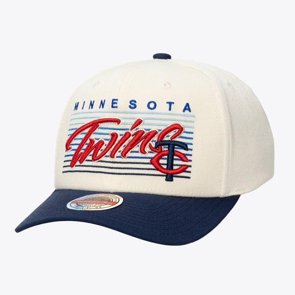Unisex Mitchell & Ness Cream Minnesota Twins Retro Lines Stretch Snapback Hat