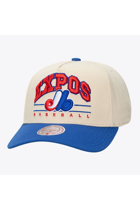 Unisex Mitchell & Ness Cream Montreal Expos Retro Arch Pro Pinch Adjustable Hat