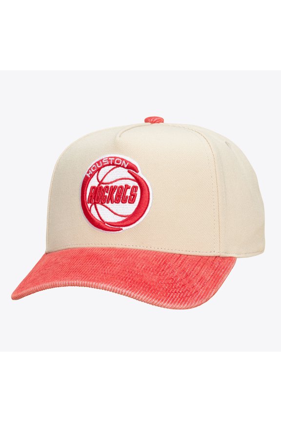 Unisex Mitchell & Ness Cream/Red Houston Rockets Faded Pro Snapback Hat