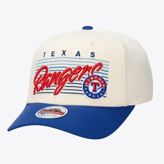 Unisex Mitchell & Ness Cream Texas Rangers Retro Lines Stretch Snapback Hat