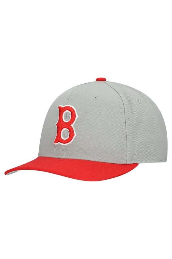 Unisex-Mitchell & Ness Gray Boston Red Sox Basic Coop Pro Adjustable Hat