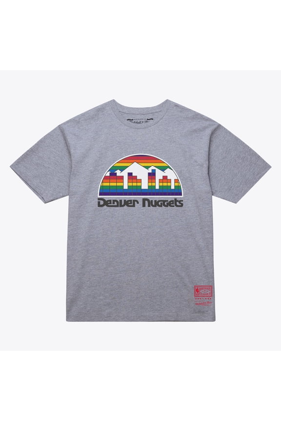 Unisex Mitchell & Ness Heather Gray Denver Nuggets Hardwood Classics Arch T-Shirt