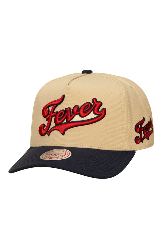 Unisex Mitchell & Ness Khaki/Navy Indiana Fever Pro Pinch Snapback Hat