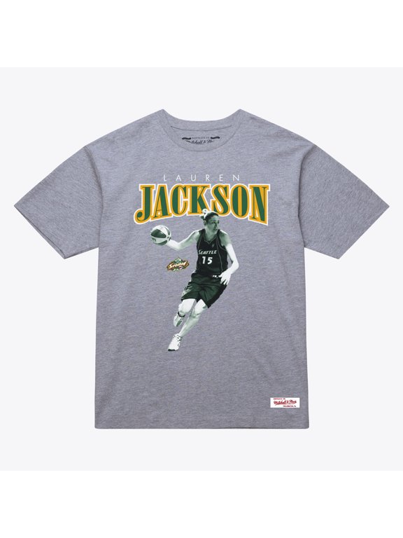 Unisex Mitchell & Ness Lauren Jackson Heather Gray Seattle Storm Player Boyfriend T-Shirt - Court Origins