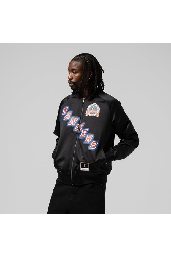 Unisex Mitchell & Ness Mark Messier Black New York Rangers Maxxed Out Full-Zip Satin Jacket
