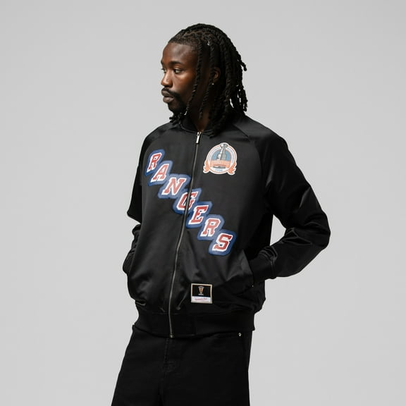 Unisex Mitchell & Ness Mark Messier Black New York Rangers Maxxed Out Full-Zip Satin Jacket
