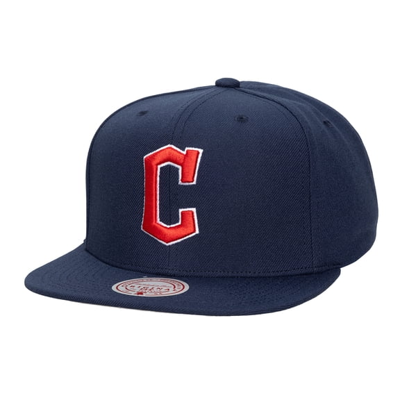 Unisex Mitchell & Ness Navy Cleveland Guardians Side Logo Snapback Hat