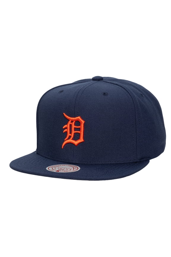 Unisex Mitchell & Ness Navy Detroit Tigers Side Logo Snapback Hat