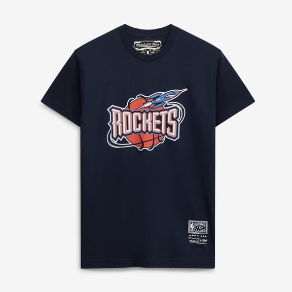 Unisex Mitchell & Ness Navy Houston Rockets Hardwood Classics Arch T-Shirt