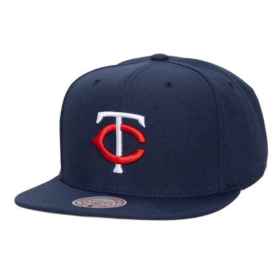 Unisex Mitchell & Ness Navy Minnesota Twins Side Logo Snapback Hat