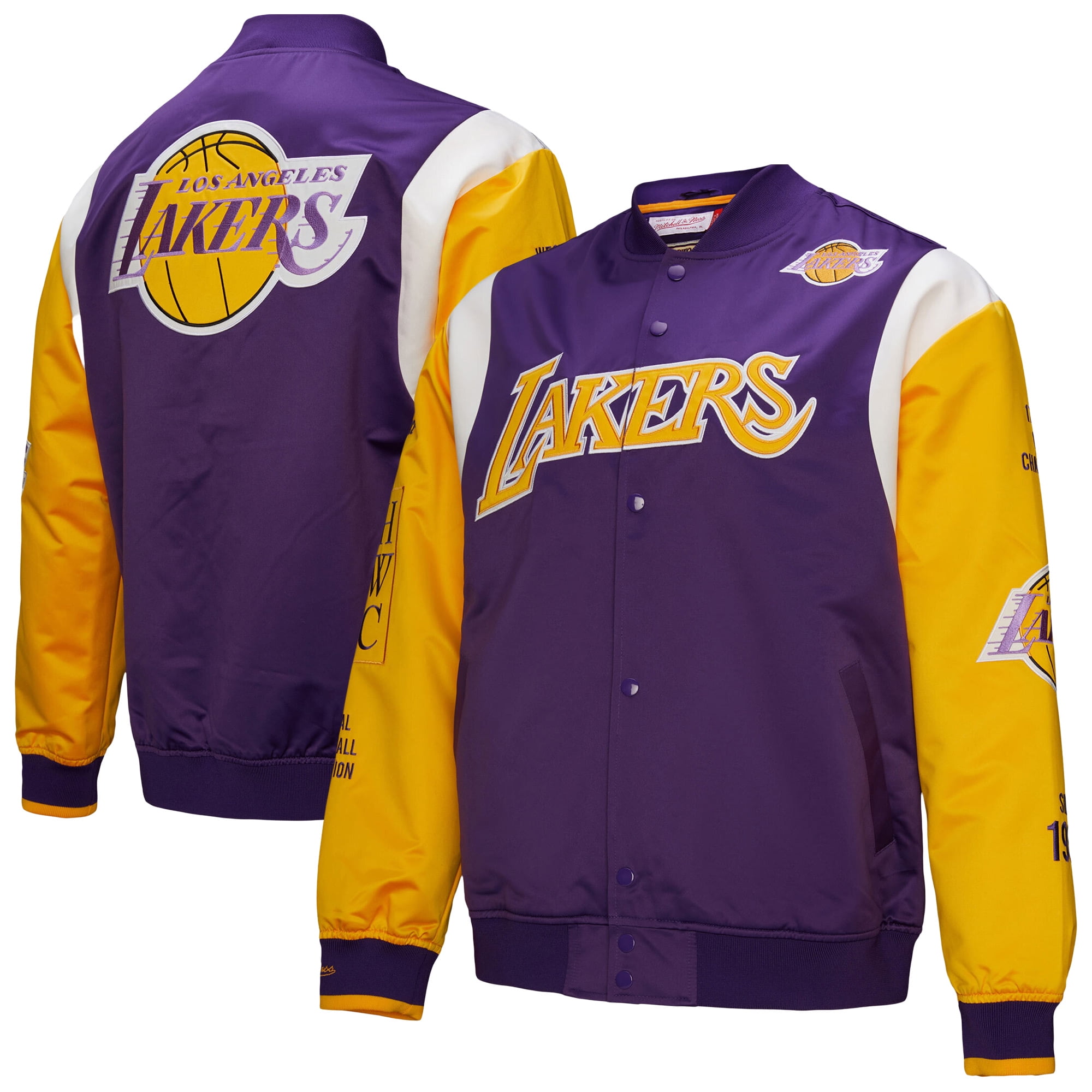 メンズ Mitchell & Ness パープル サテンジャケットLakers Mitchell&Ness ミッチェルアンドネス サテンジャケット