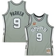 thumbnail image 1 of Unisex Mitchell & Ness Tony Parker Gray San Antonio Spurs Hall of Fame Class of 2023 Throwback Swingman Jersey, 1 of 5