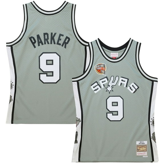 Unisex Mitchell & Ness Tony Parker Gray San Antonio Spurs Hall of Fame Class of 2023 Throwback Swingman Jersey