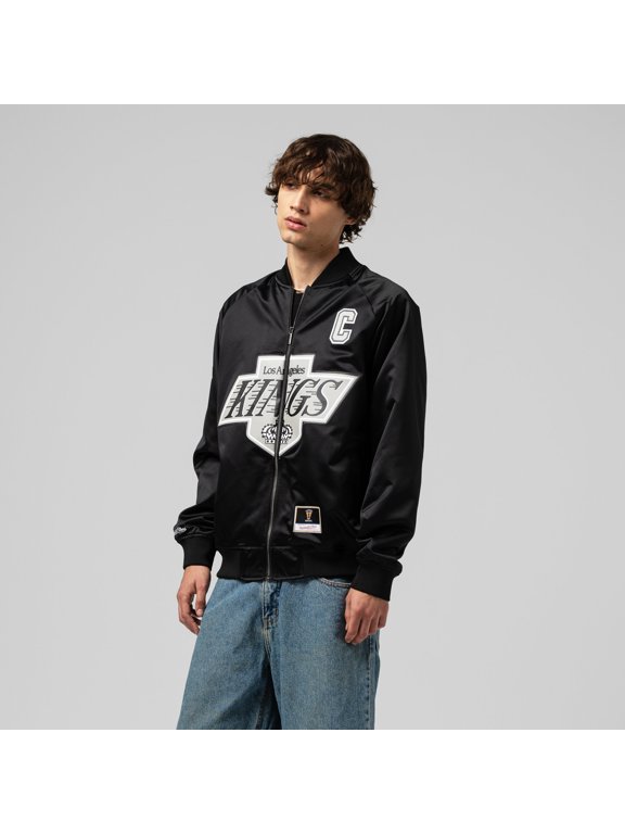 Unisex Mitchell & Ness Wayne Gretzky Black Los Angeles Kings Maxxed Out Full-Zip Satin Jacket