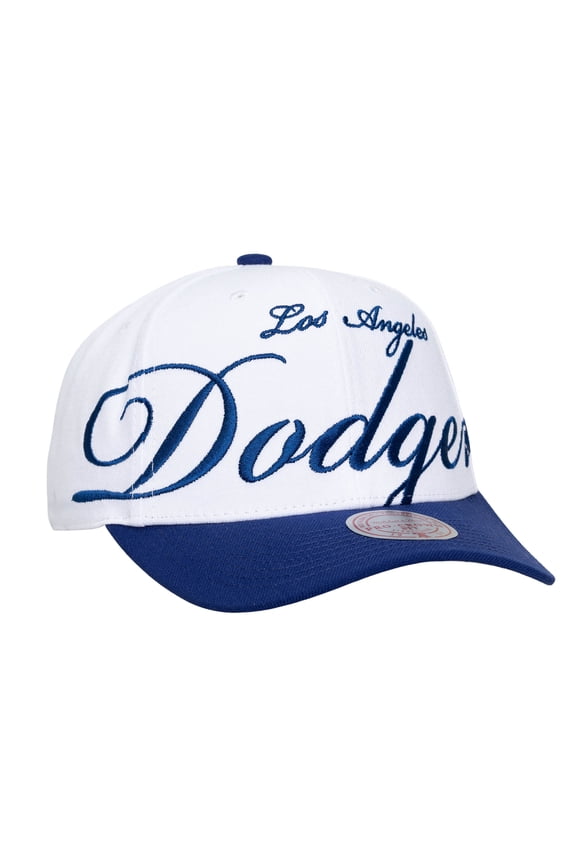 Unisex Mitchell & Ness White/Royal Los Angeles Dodgers XL Script Pro Crown Snapback Hat