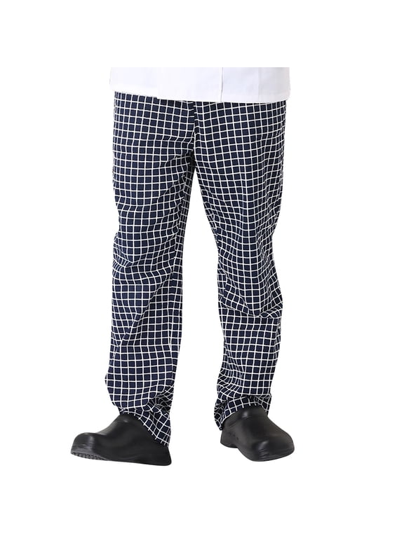 Unisex Modern Chef Pants with Pockets Elastic Waist
