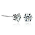 thumbnail image 1 of Unisex Moissanite Stud Earrings Butterfly Clasp 5mm, 1 of 4