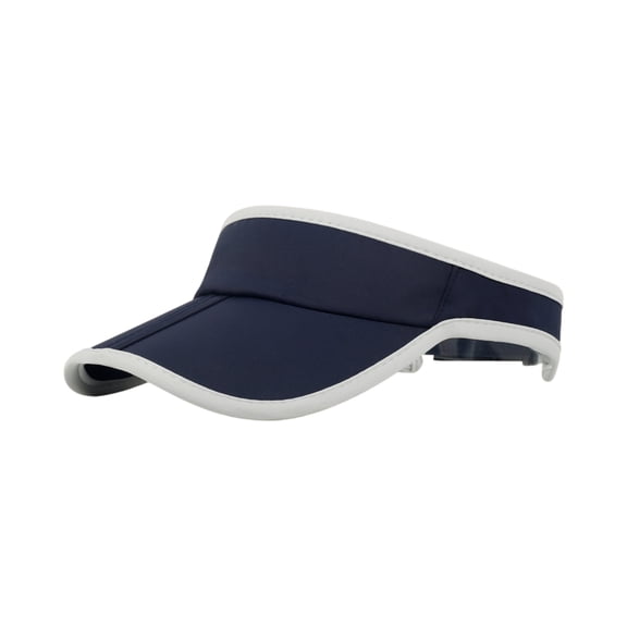 Unisex Moisture Wicking Sport Visor Caps, Solid Tone Breathable Open Top Hats for Running and Workout, Adjustable Sun Shield for Outdoor Training, Navy