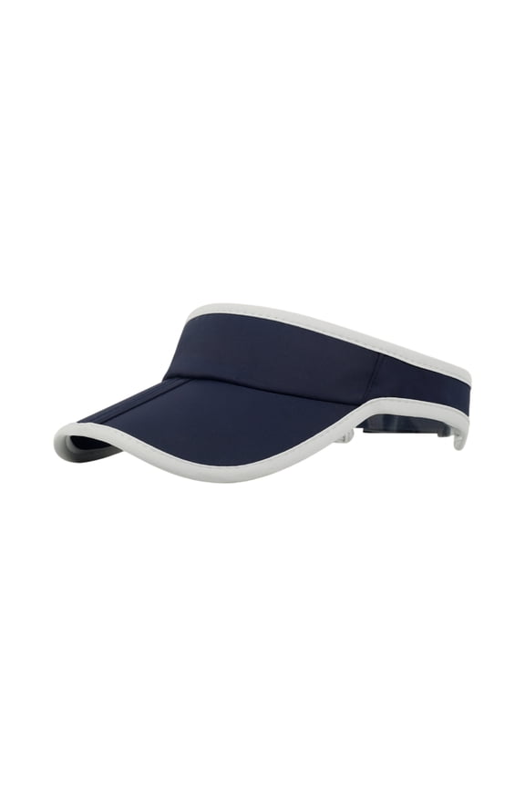 Unisex Moisture Wicking Sport Visor Caps, Solid Tone Breathable Open Top Hats for Running and Workout, Adjustable Sun Shield for Outdoor Training, Navy
