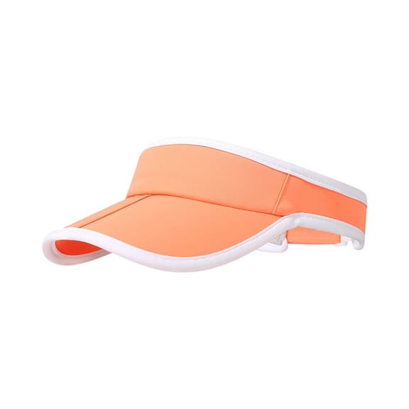 Unisex Moisture Wicking Sport Visor Caps, Solid Tone Breathable Open Top Hats for Running and Workout, Adjustable Sun Shield for Outdoor Training, Saffron