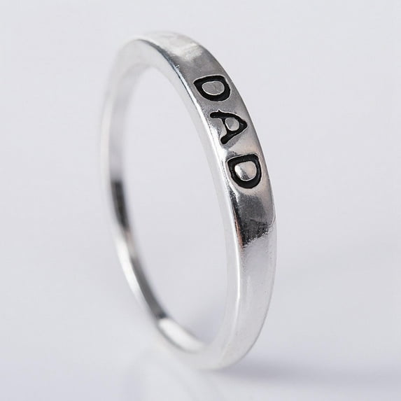 Unisex Mom Dad Alloy Silver Plated Ring