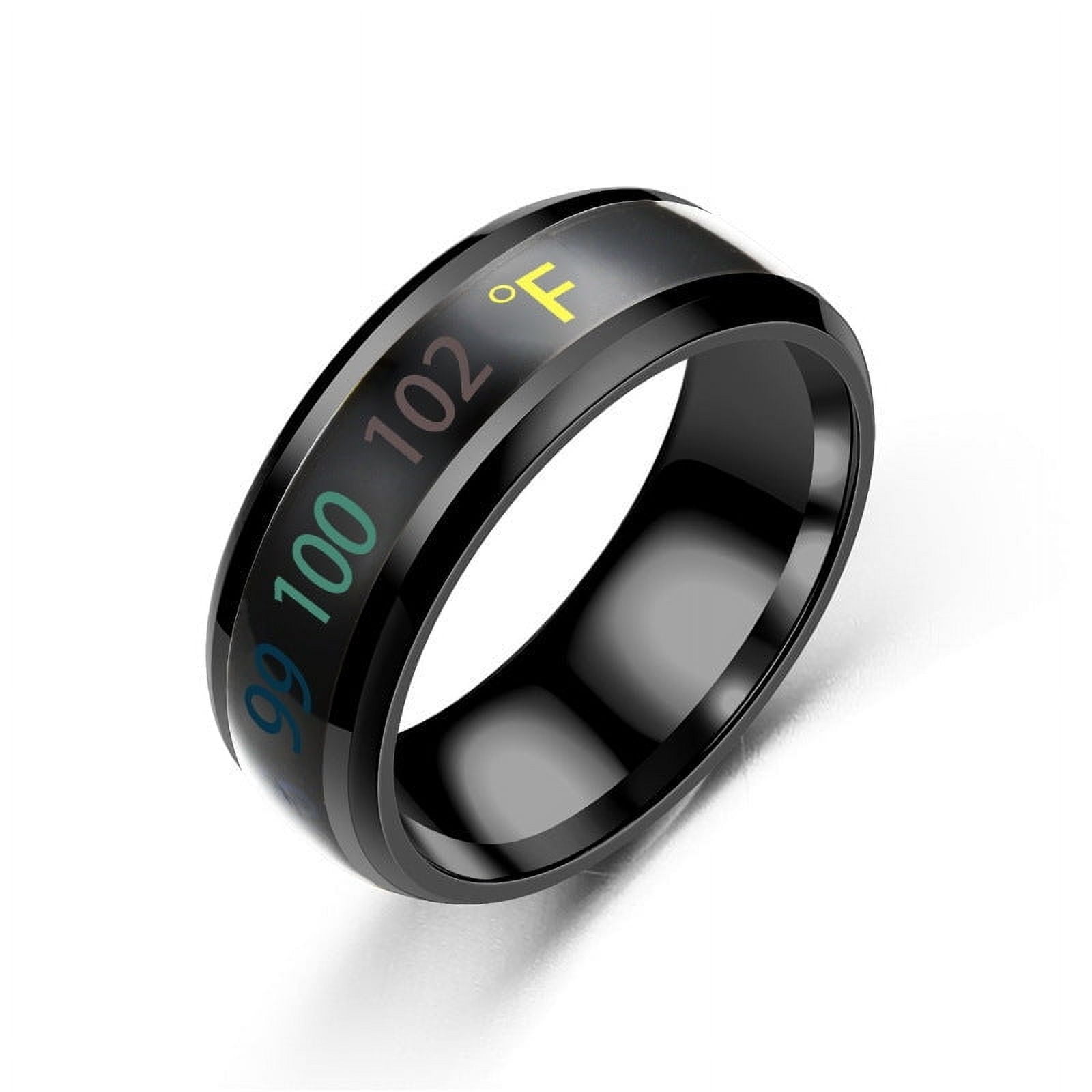 Unisex Mood Ring Stainless Steel Temperature Reactive Ring Fahrenheit ...