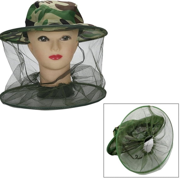 Unisex Mosquito Bee Bug Insect Mesh Head Face Protect Fast Net Cap Hat 2022US A4A5