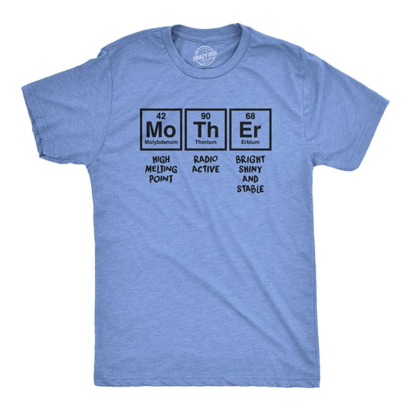 Unisex Mother Periodic Table T Shirt Funny Science Mothers Day Tee for Ladies Graphic Tees