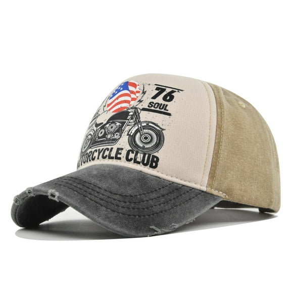 Unisex Motorcycle Print Baseball Cap Fashion Funny Trend Print Baseball Cap Adjustable Peaked Cap Outdoor Sports Couple Hats Adjustable Curved Brim Hats Sun