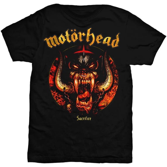 Unisex Motorhead Sacrifice Black T-Shirt - Regular Fit Adult Crew Neck Tee: X Large