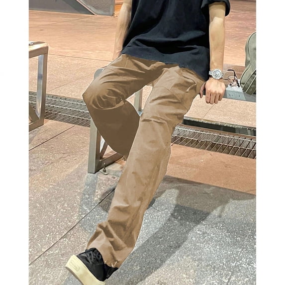 Unisex Multi-Pocket Leisure Pants Loose Fit Everyday Casual Bottoms for Men and Women