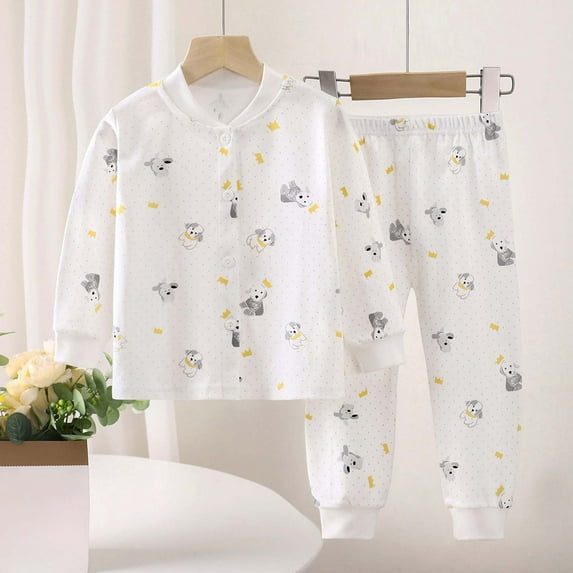 Unisex Multicolor Kids Cotton Casual Set - 2-Piece Long Sleeve 100% Cotton Soft Breathable Loose for Kidss Kidss 6 Months-4 Years,Size 73