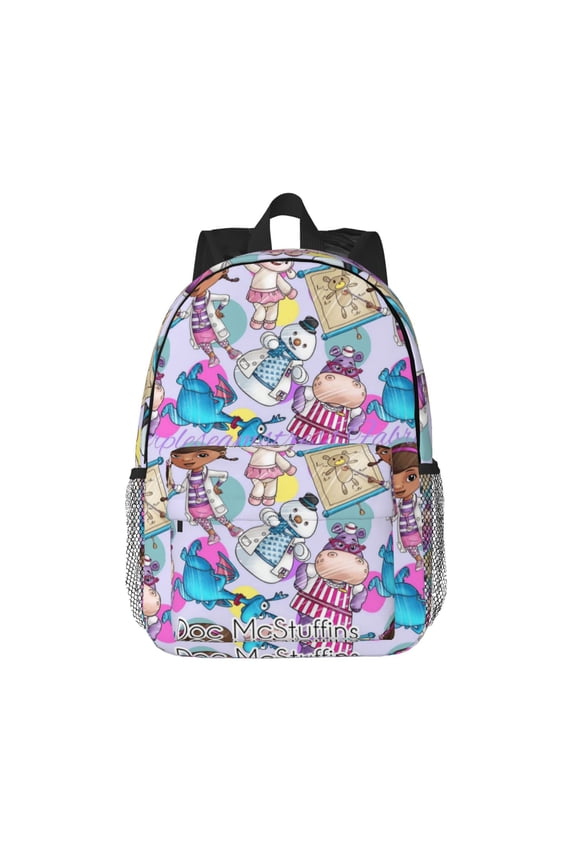 Unisex Multifunction Outdoor Durable Large Capacity 15inch Backpack Doc Cartoon Mcstuffins Laptop Backpacks Daypack Bookbag Travel Bag