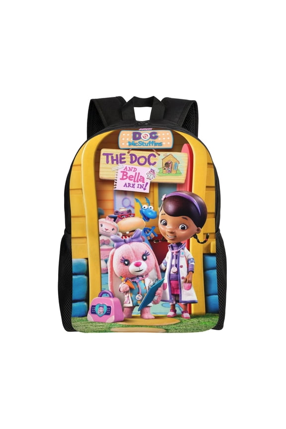 Unisex Multifunction Outdoor Durable Large Capacity 17inch Backpack Doc Cartoon Mcstuffins Laptop Backpacks Daypack Bookbag Travel Bag