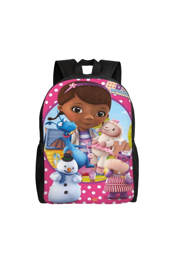 Unisex Multifunction Outdoor Durable Large Capacity 17inch Backpack Doc Cartoon Mcstuffins Laptop Backpacks Daypack Bookbag Travel Bag