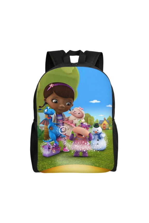 Unisex Multifunction Outdoor Durable Large Capacity 17inch Backpack Doc Cartoon Mcstuffins Laptop Backpacks Daypack Bookbag Travel Bag