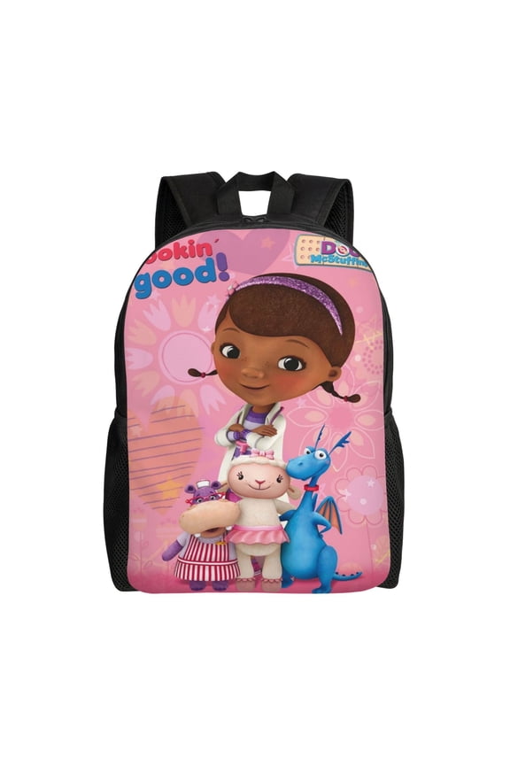Unisex Multifunction Outdoor Durable Large Capacity 17inch Backpack Doc Cartoon Mcstuffins Laptop Backpacks Daypack Bookbag Travel Bag