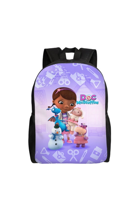 Unisex Multifunction Outdoor Durable Large Capacity 17inch Backpack Doc Cartoon Mcstuffins Laptop Backpacks Daypack Bookbag Travel Bag