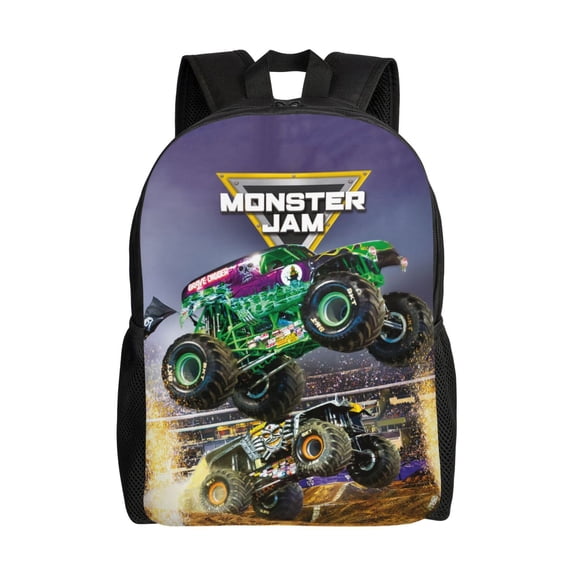 Unisex Multifunction Outdoor Durable Large Capacity 17inch Backpack Monster Cartoon Truck Jam Laptop Backpacks Daypack Bookbag Travel Bag