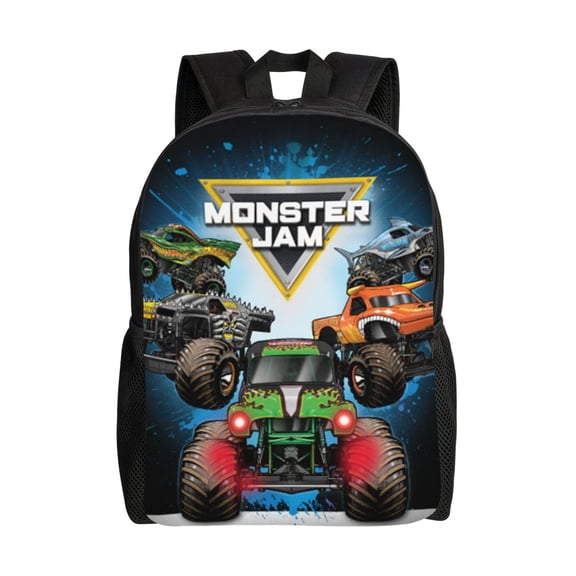 Unisex Multifunction Outdoor Durable Large Capacity 17inch Backpack Monster Cartoon Truck Jam Laptop Backpacks Daypack Bookbag Travel Bag