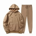 thumbnail image 1 of Unisex Mustard Yellow Lined Hoodie & Sweatpants Set Matching Outfit Thickened Autumn Spring Thermal Sports Suit for Men and Women Cozy Two-Piece, 1 of 15