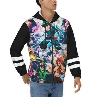 Unisex My Hero Academia Hoodies Novelty Zipper Hooded Sweater Casual Warm Jackets Sports Hoodies Sweatshirts For Men Women