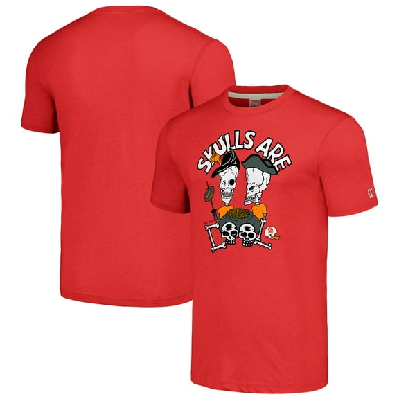 Unisex NFL x Homage x Beavis and Butt-Head Red Tampa Bay Buccaneers Tri-Blend T-Shirt