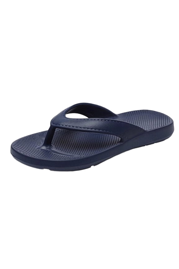 Unisex Navy Blue Flip Flops - Comfortable EVA Sandals with Arch Support for Men & Women, Lightweight Non-Slip for Beach, Pool, Casual & Indoor Use,Size 9-9.5