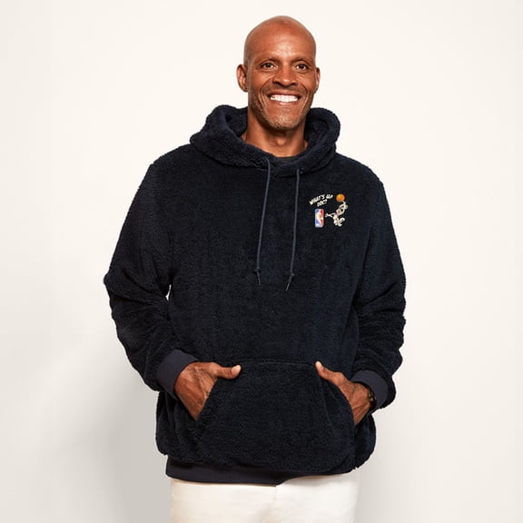 Unisex Navy Space Jam Sherpa Hoodie