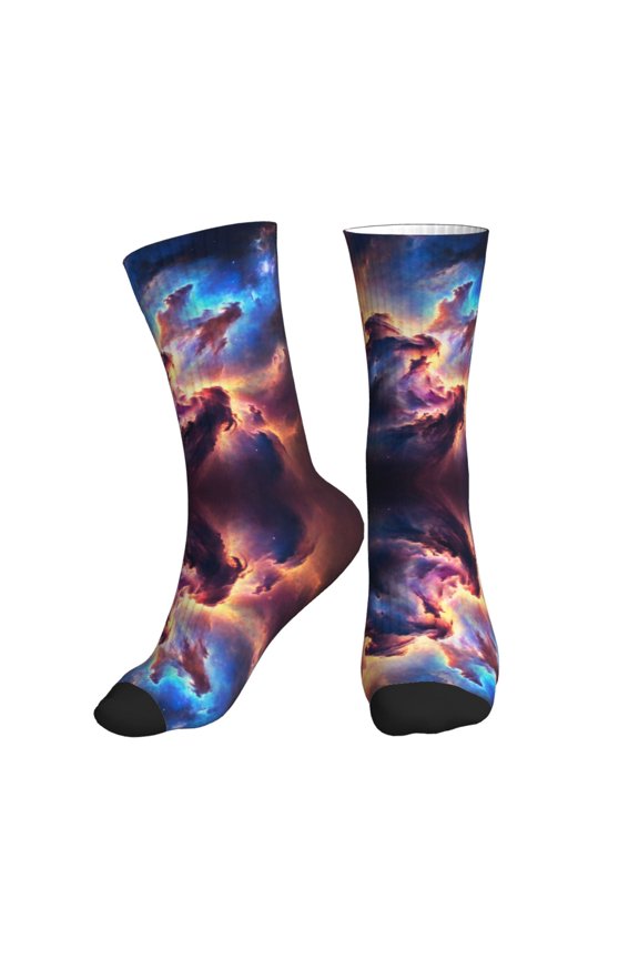 Unisex Nebula Galaxy Pattern Novelty Ankle Socks Colorful ComfortSoft Lightweight Sports Athletic Socks