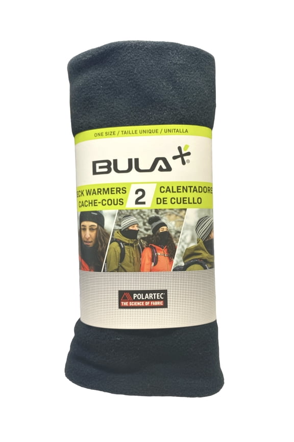 Unisex Neck Warmer 2 Pack Polartec Double Layer Fleece Black One Size NWT