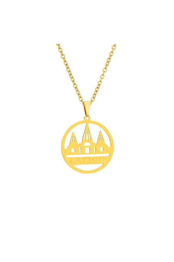 Unisex Neckchain with Yazdi Lalish Temple Pendant Vintage Necklace Charm Jewelry