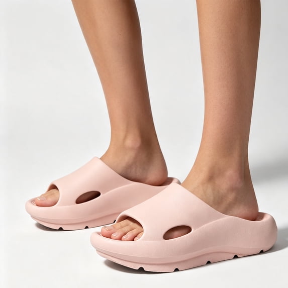 Unisex Negative Heel Arch Support Slide Sandals, Thick Cushioned EVA Slides For Indoor Outdoor Multi‑Scene Casual Daily Wear Pink