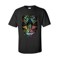 thumbnail image 1 of Unisex Neon Black Light Colorful Dripping Tiger Short Sleeve T-shirt-Black-medium, 1 of 4